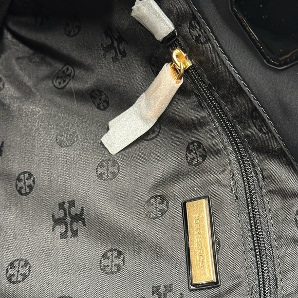 Tory Burch Black Patent Leather & Nylon Ella Tote NWOT - Picture 11 of 12